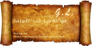 Galgóczi Loránd névjegykártya
